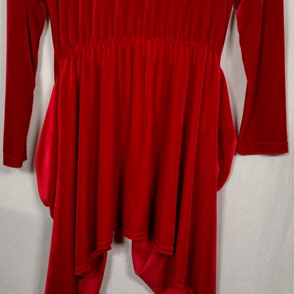 Vintage Y2K Magdalena Velour Duster Shirt S Red Whimsigoth Renaissance Vampire - Picture 12 of 16